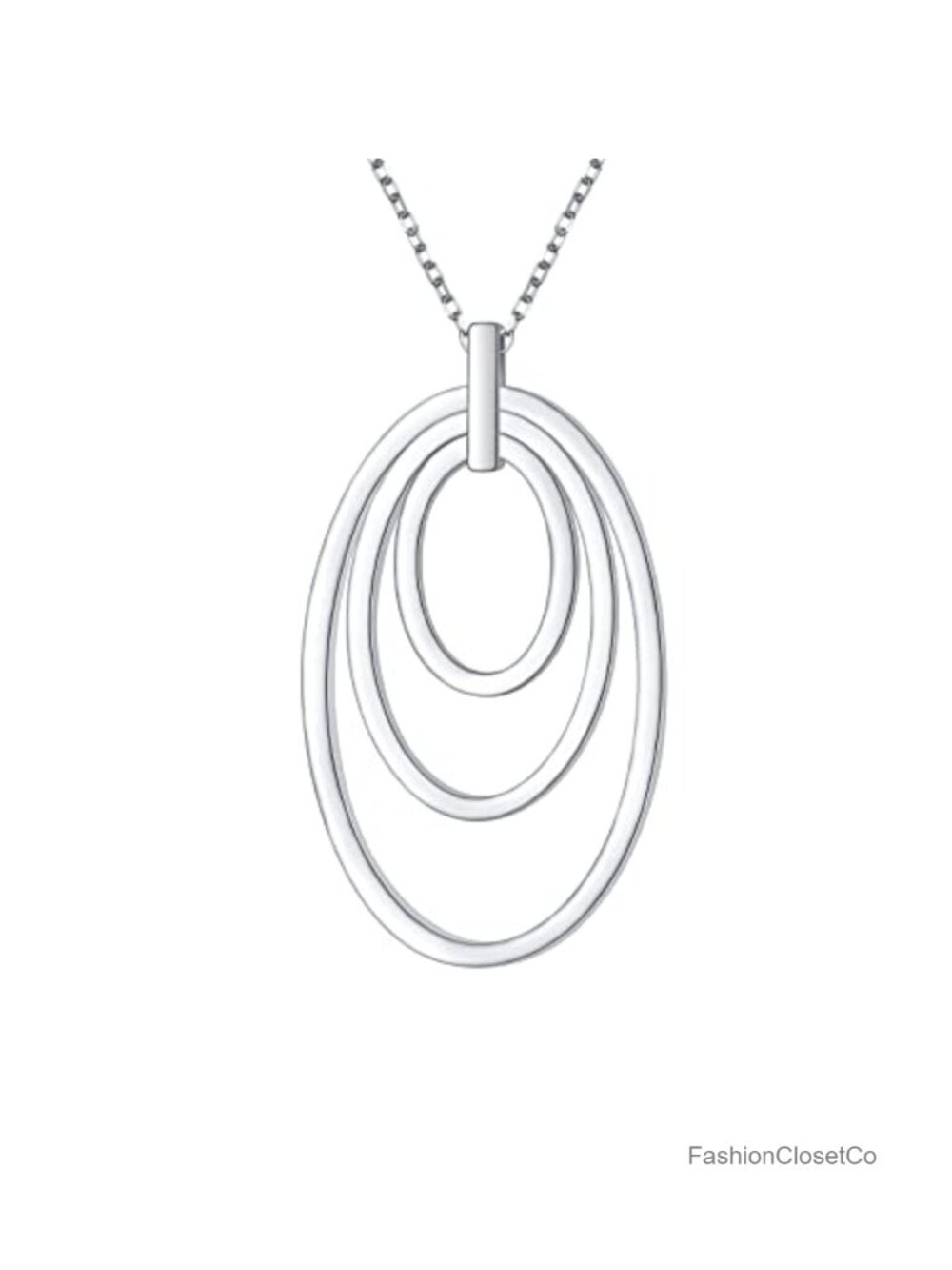 S925 Sterling Silver Long Chain Sweater Pendant Necklace for Women